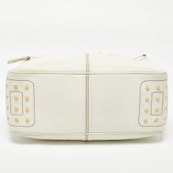Pre Owned Tod's Off White Leather Miky Hobo