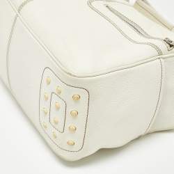 Pre Owned Tod's Off White Leather Miky Hobo