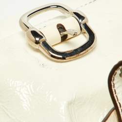 Tod's White Patent Leather Front Pocket Satchel
