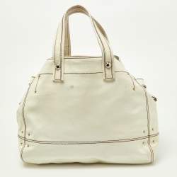 Tod's White Patent Leather Front Pocket Satchel