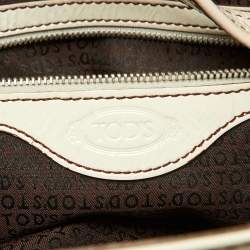 Tod's White Patent Leather Front Pocket Satchel