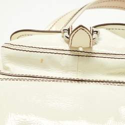 Tod's White Patent Leather Front Pocket Satchel