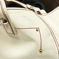Tod's White Patent Leather Front Pocket Satchel