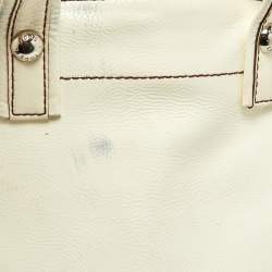 Tod's White Patent Leather Front Pocket Satchel