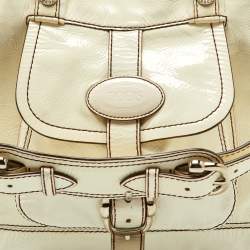 Tod's White Patent Leather Front Pocket Satchel