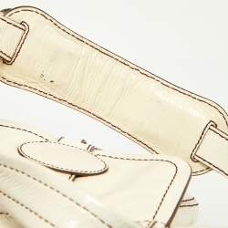Tod's White Patent Leather Front Pocket Satchel