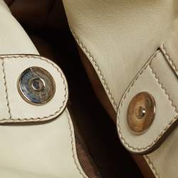 Pre Owned Tod's Cream Leather Tote 