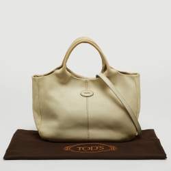 Pre Owned Tod's Cream Leather Tote 