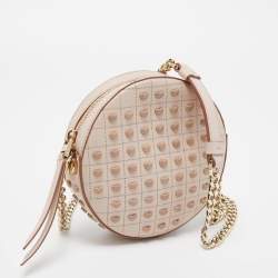 Tod's Light Pink Leather Round Gommini Crossbody Bag