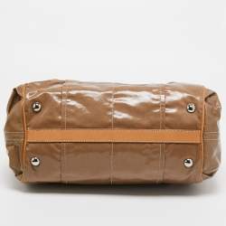 Tod’s Brown/Beige Coated Canvas and Leather G-Bag Easy Sacca Satchel