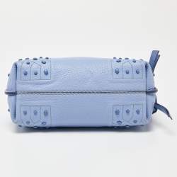 Tod’s Light Blue Leather Wave Top Handle Bag