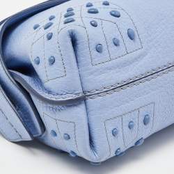 Tod’s Light Blue Leather Wave Top Handle Bag