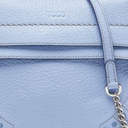 Tod’s Light Blue Leather Wave Top Handle Bag