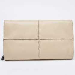 Tod's Beige Leather Zip Satchel