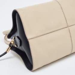 Tod's Beige Leather Zip Satchel