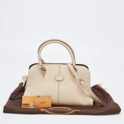 Tod's Beige Leather Zip Satchel