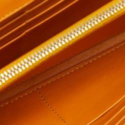 Tod's Mustard Leather Plaque Logo Continental Flap Wallet