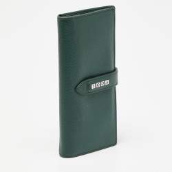 Tod's Green Leather Continental Flap Wallet