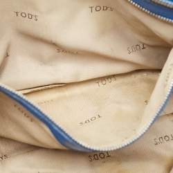Tod's Blue Leather D-Cube Tote