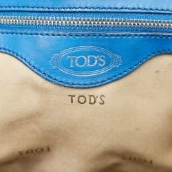 Tod's Blue Leather D-Cube Tote
