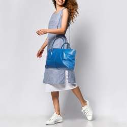 Tod's Blue Leather D-Cube Tote