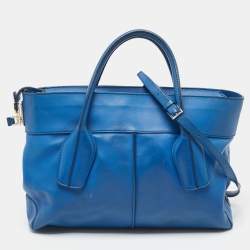 Tod's Blue Leather D-Cube Tote