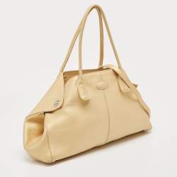 Tod's Gold Leather East/West New Girelli Satchel