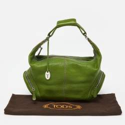 Pre Owned Tod's Green Leather Charlotte Hobo