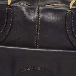 Tod's Black Leather Front Pocket Satchel