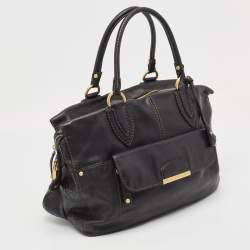 Tod's Black Leather Front Pocket Satchel