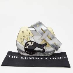 Tod's Tri Color Patent Leather Crystals/Studs Embellished Shoulder Bag