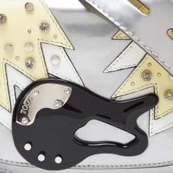 Tod's Tri Color Patent Leather Crystals/Studs Embellished Shoulder Bag