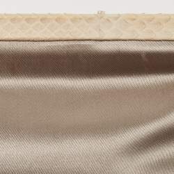Tod's Cream Python Triple Zip Chain Clutch 