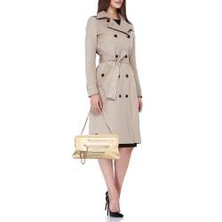 Tod's Cream Python Triple Zip Chain Clutch 