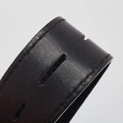 Pre Owned Tod's Black Perforated Leather Double T Crossbody Bag