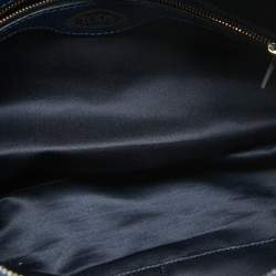 Tod's Blue Leather D-Cube Double Zip Tote