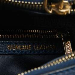 Tod's Blue Leather D-Cube Double Zip Tote
