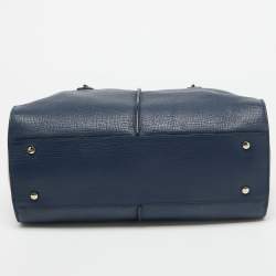 Tod's Blue Leather D-Cube Double Zip Tote