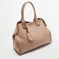 Tod's Rose Poudre Leather Cape Tote