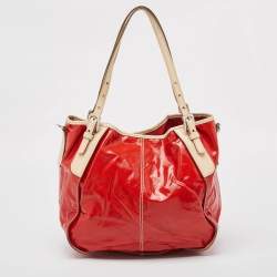 Tod's Red Patent and Leathre G Sacca Piccola Hobo