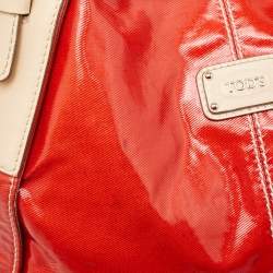 Tod's Red Patent and Leathre G Sacca Piccola Hobo