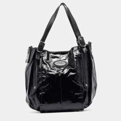 Tod's Black Coated Canvas G-Line Easy Sacca Tote