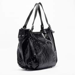 Tod's Black Coated Canvas G-Line Easy Sacca Tote