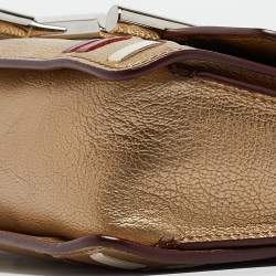 Tod's Gold Leather Mini Double T Shoulder Bag