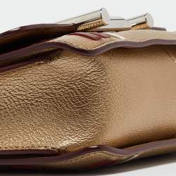 Tod's Gold Leather Mini Double T Shoulder Bag