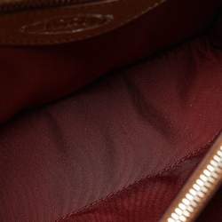 Tod's Gold Leather Mini Double T Shoulder Bag