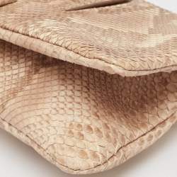 Tod's Beige Python Lucy Clutch