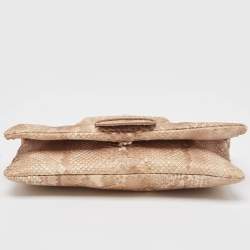 Tod's Beige Python Lucy Clutch