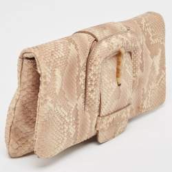 Tod's Beige Python Lucy Clutch