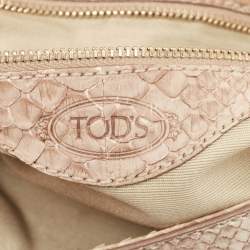 Tod's Beige Python Lucy Clutch